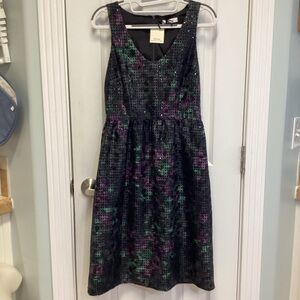 Trina Turk SZ 2 Sequin Knee Length Shift Dress Sleeveless NWT Cocktail Floral